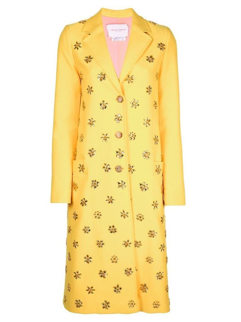 Carolina Herrera embellished coat - Yellow