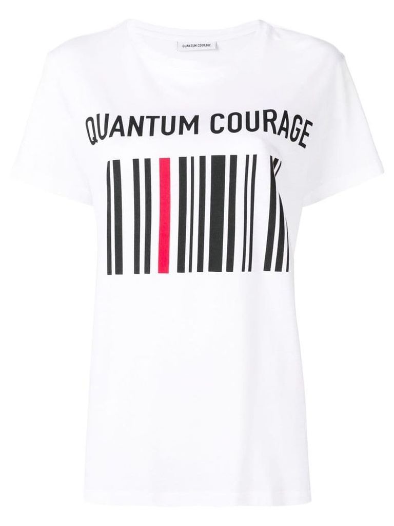 Quantum Courage barcode print T-shirt - White