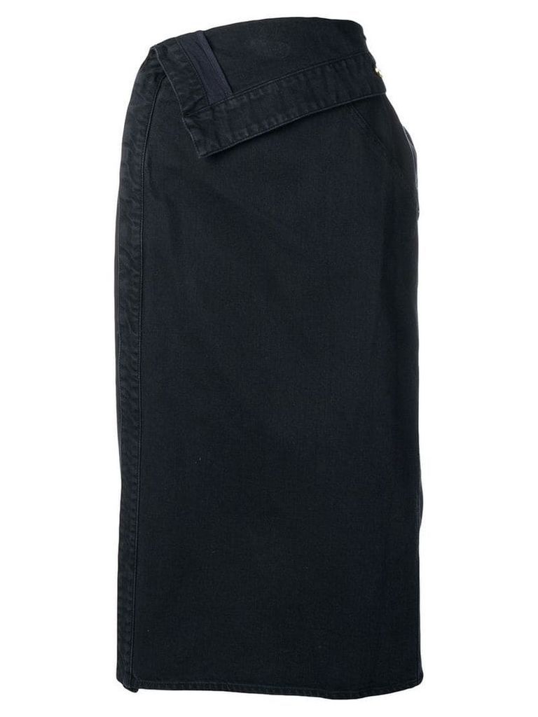 Jacquemus denim foldover pencil skirt - Blue