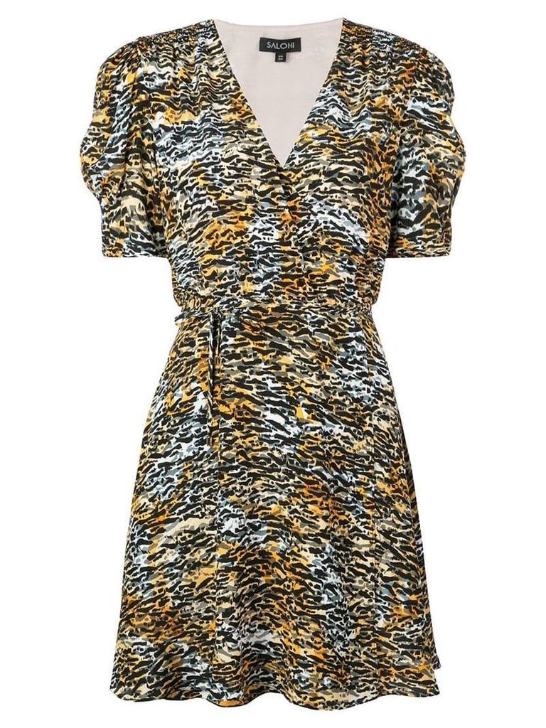 Saloni tiger print dress - Brown
