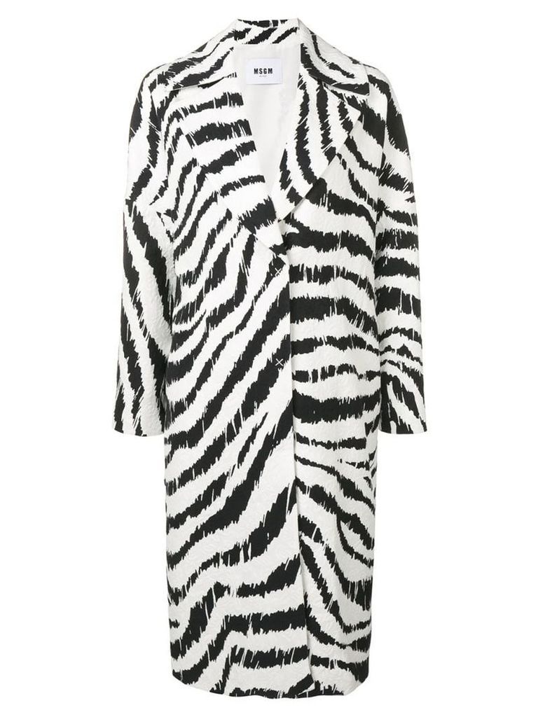 MSGM zebra print oversized coat - Black