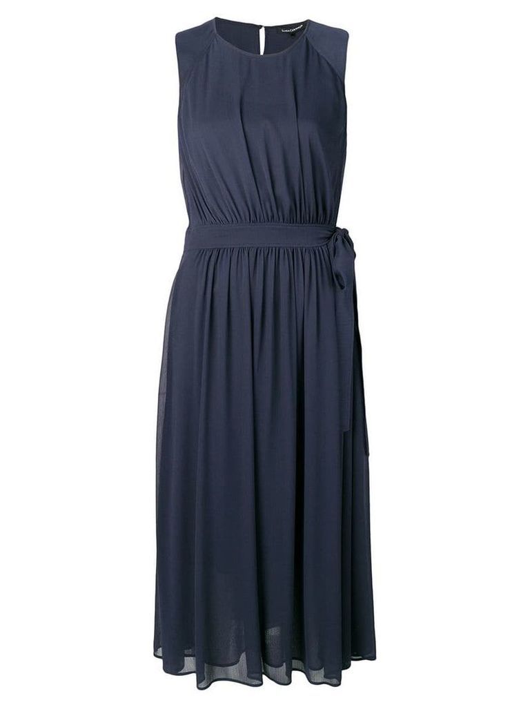 Luisa Cerano belted drape dress - Blue