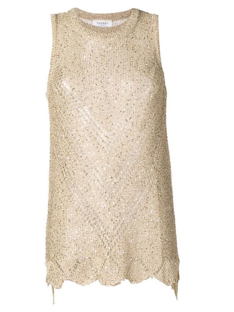 Snobby Sheep knitted top with sequins - Neutrals
