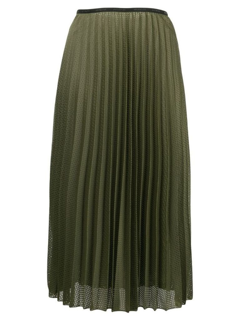 Moncler pleated satin skirt - Green
