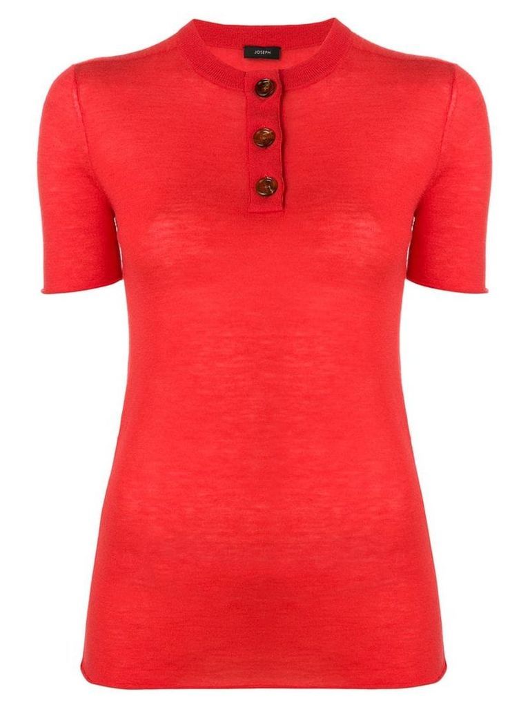 Joseph short sleeved knitted top - Red