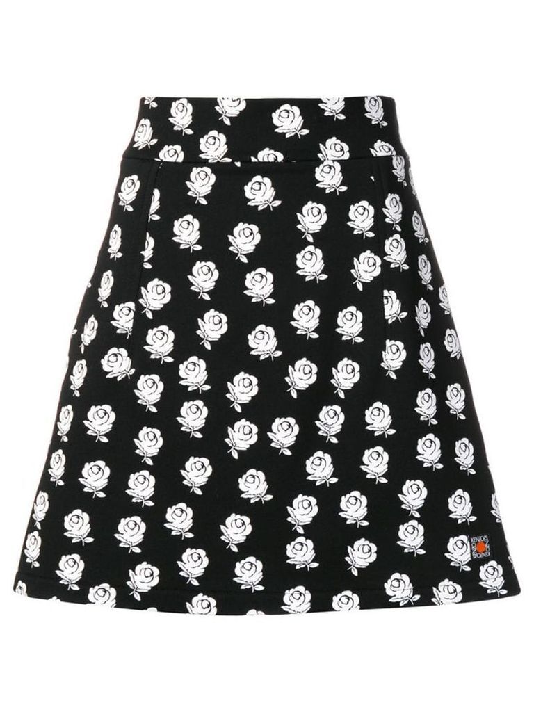Kenzo flower print skirt - Black