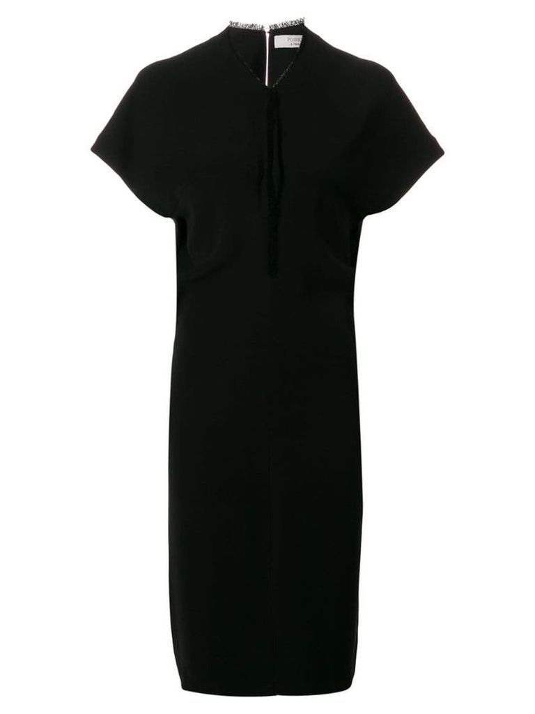 Poiret short-sleeved midi dress - Black