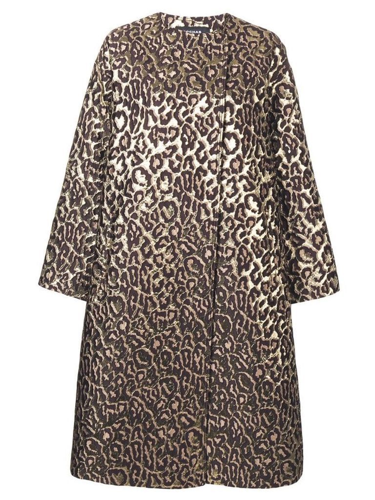 Rochas classic leopard print coat - Neutrals