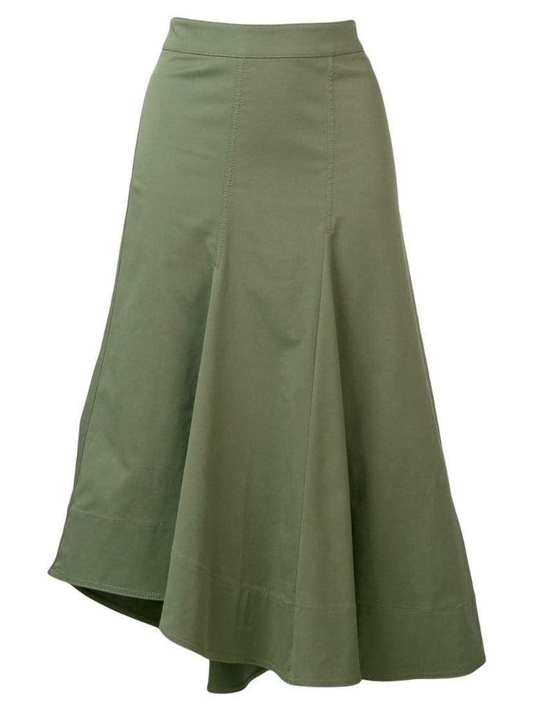 Brunello Cucinelli asymmetric flared skirt - Green