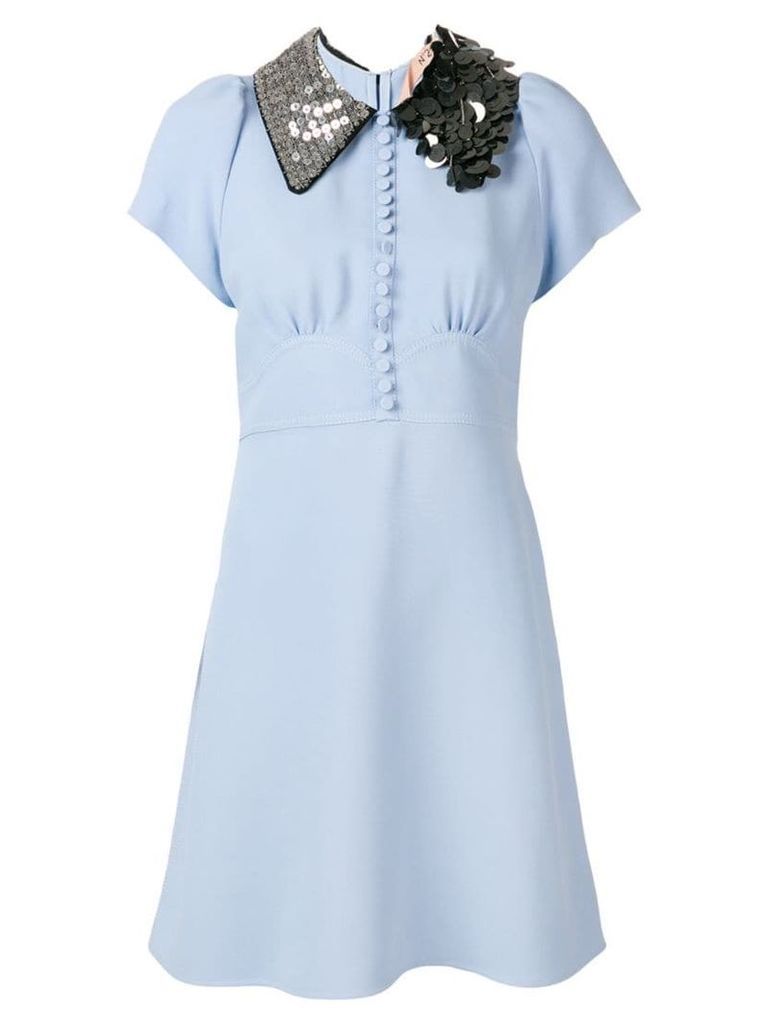 Nº21 embellished-collar shift dress - Blue