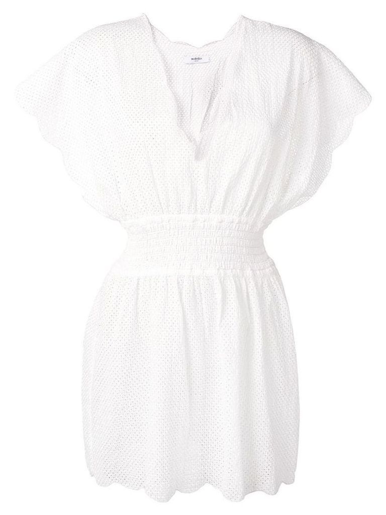 Marysia shirred waist dress - White