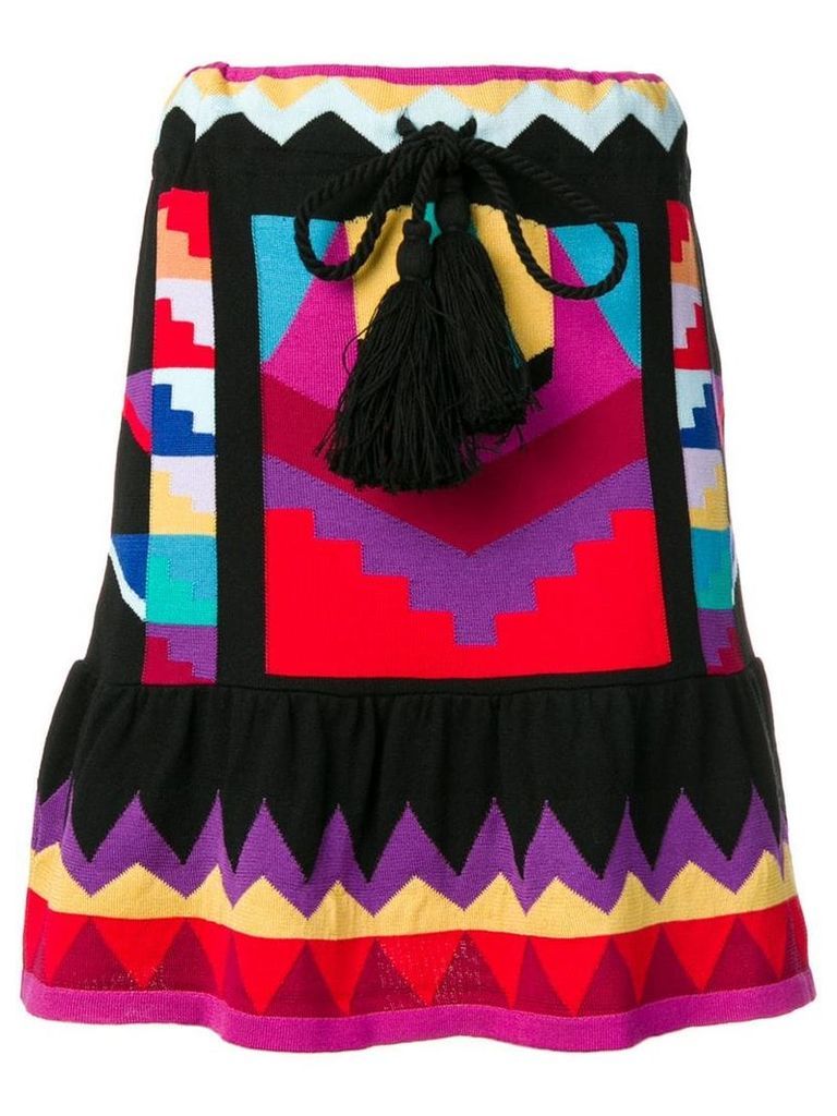 Laneus geometric pattern knit skirt - Black