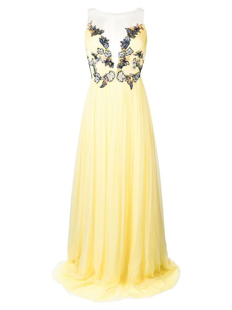 Rhea Costa embellished corset gown - Yellow