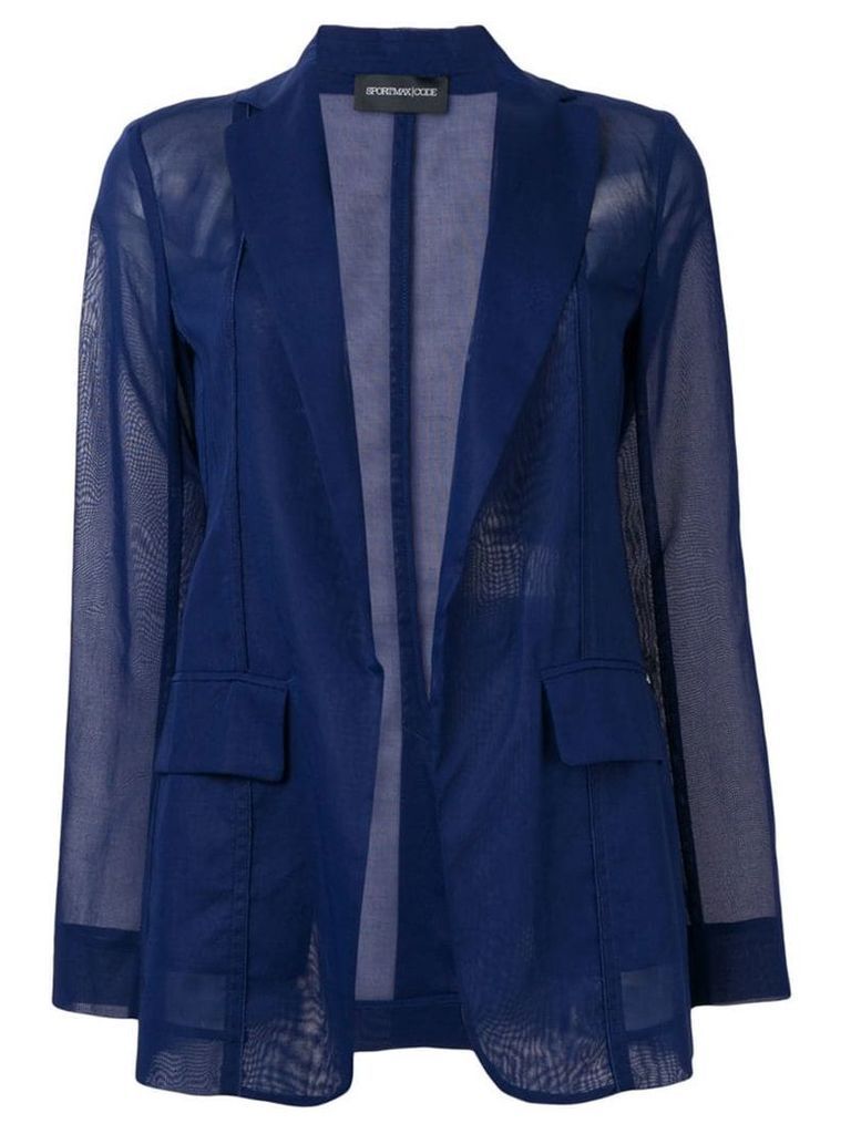 Sport Max Code sheer blazer jacket - Blue