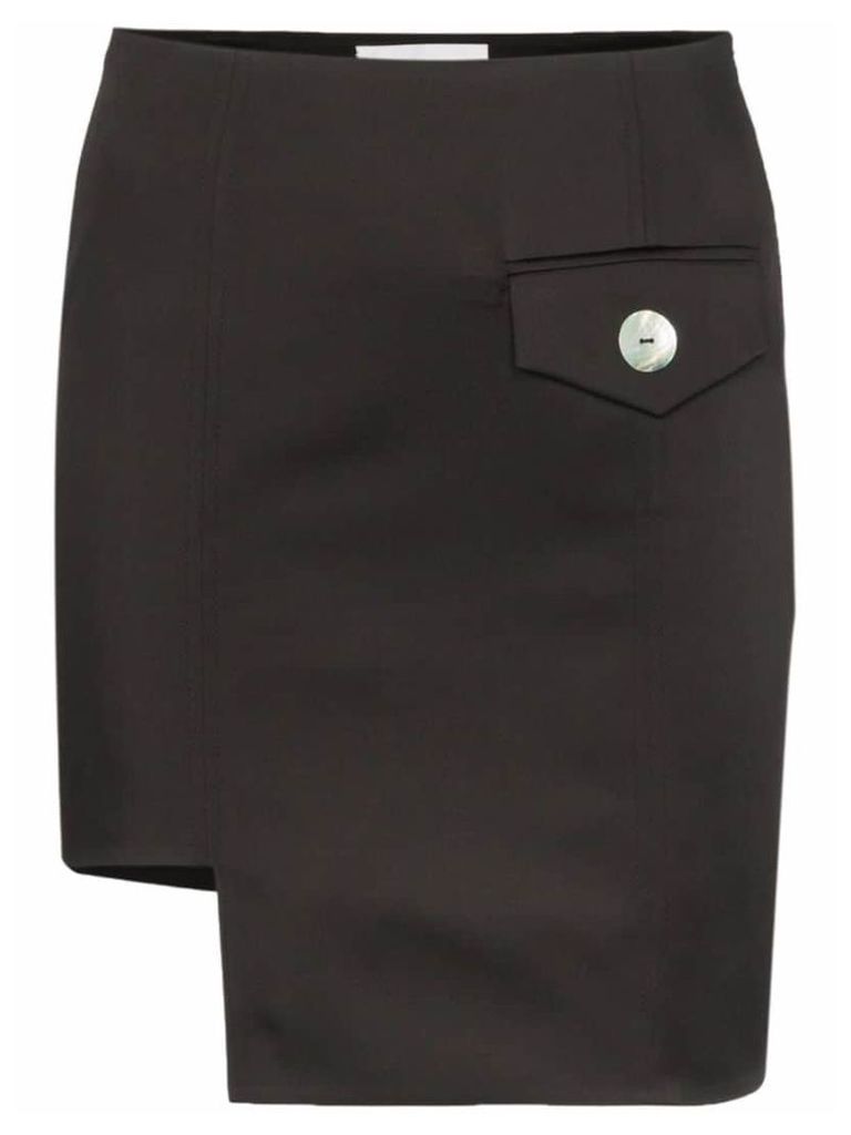 George Keburia envelope pocket asymmetric mini skirt - Black