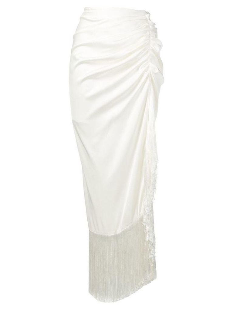Magda Butrym fringed draped skirt - White