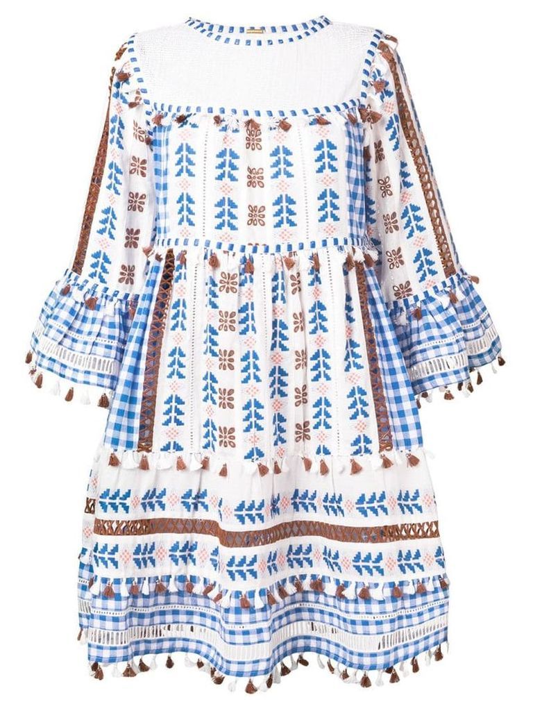 Dodo Bar Or embroidered tassel mini dress - Blue