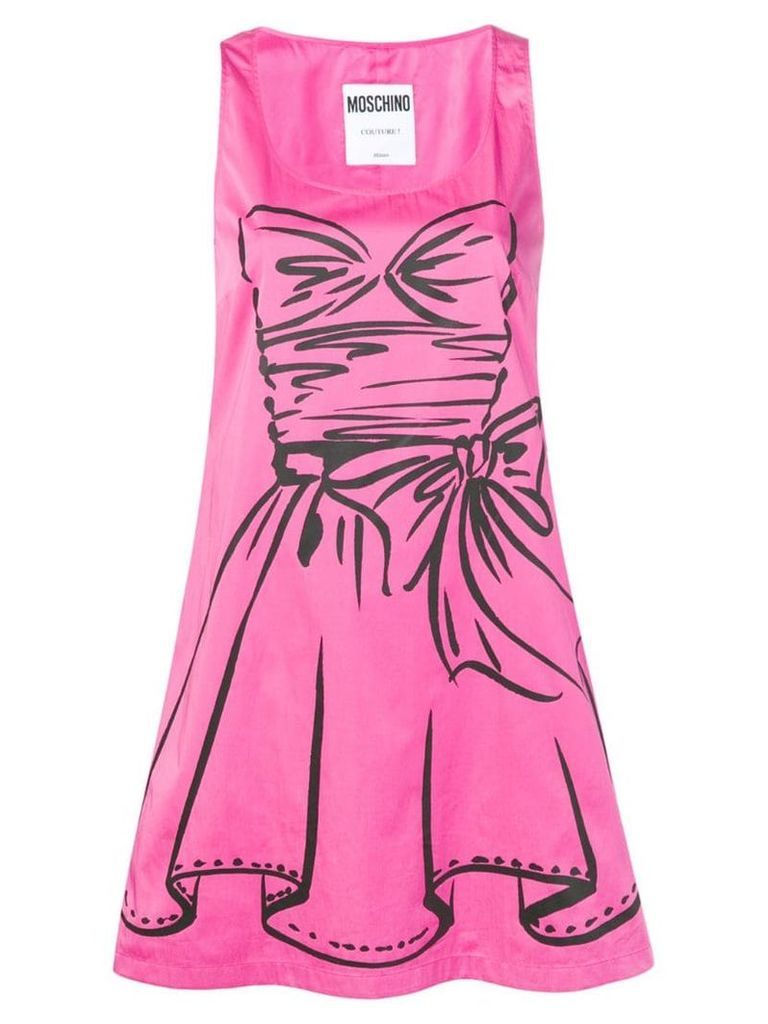 Moschino graphic motif dress - Pink