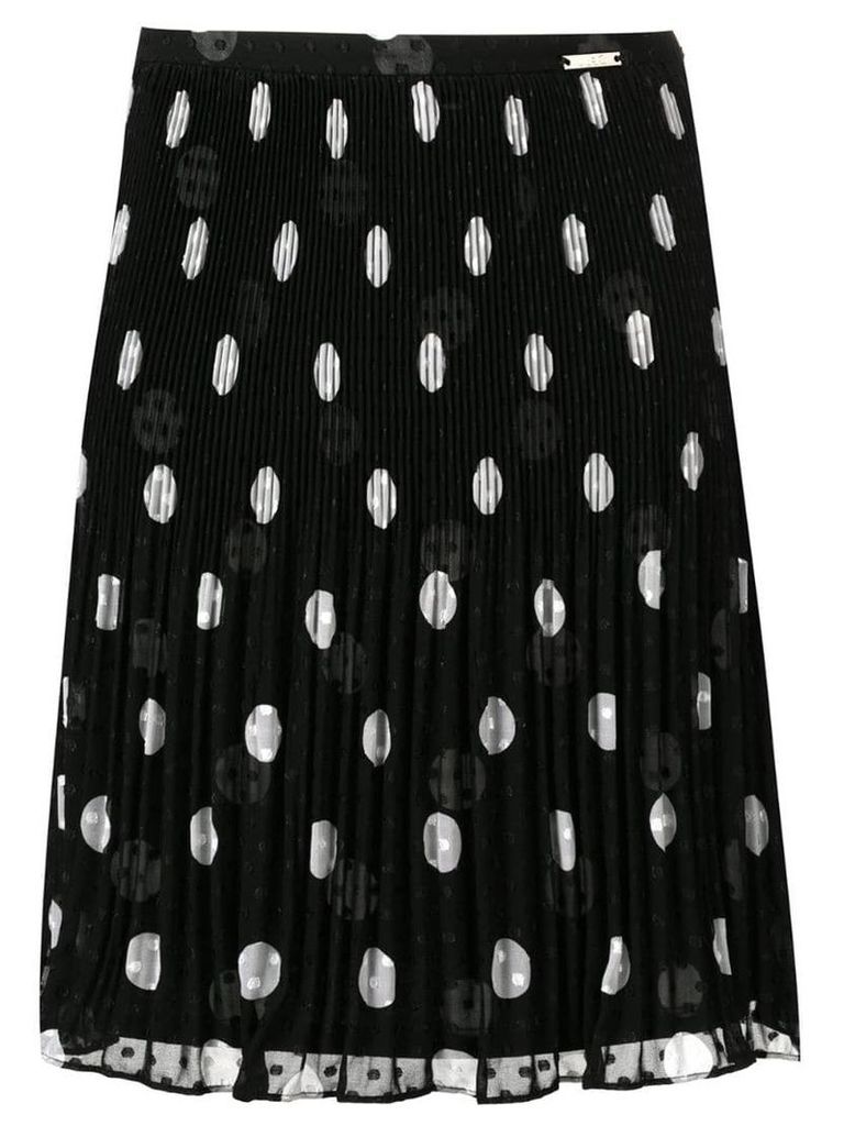 Liu Jo pleated polka dot print skirt - Black