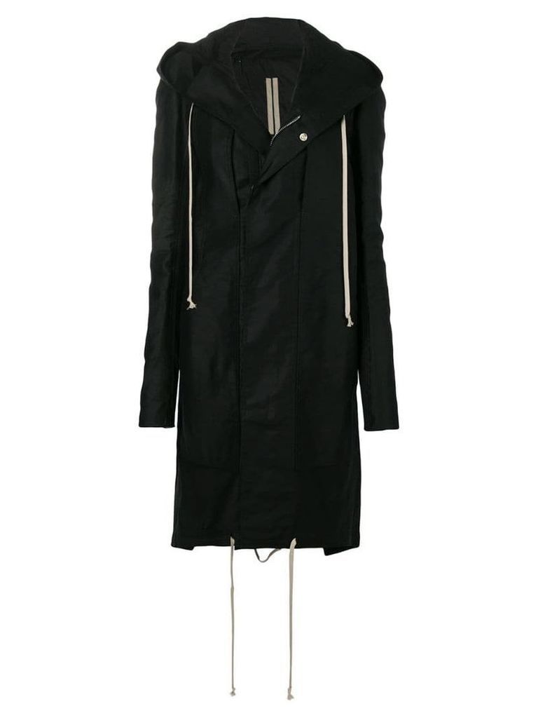 Rick Owens DRKSHDW long hooded coat - Black