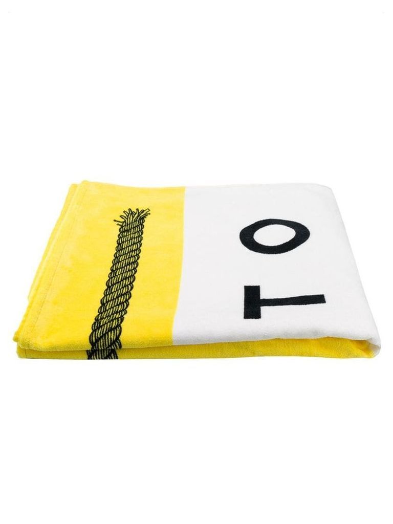 Aalto logo print beach towel - White