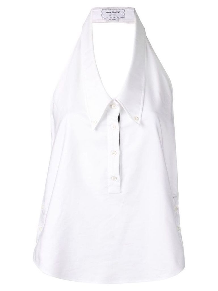 Thom Browne Drop Collar Oxford Halter Shirt - White