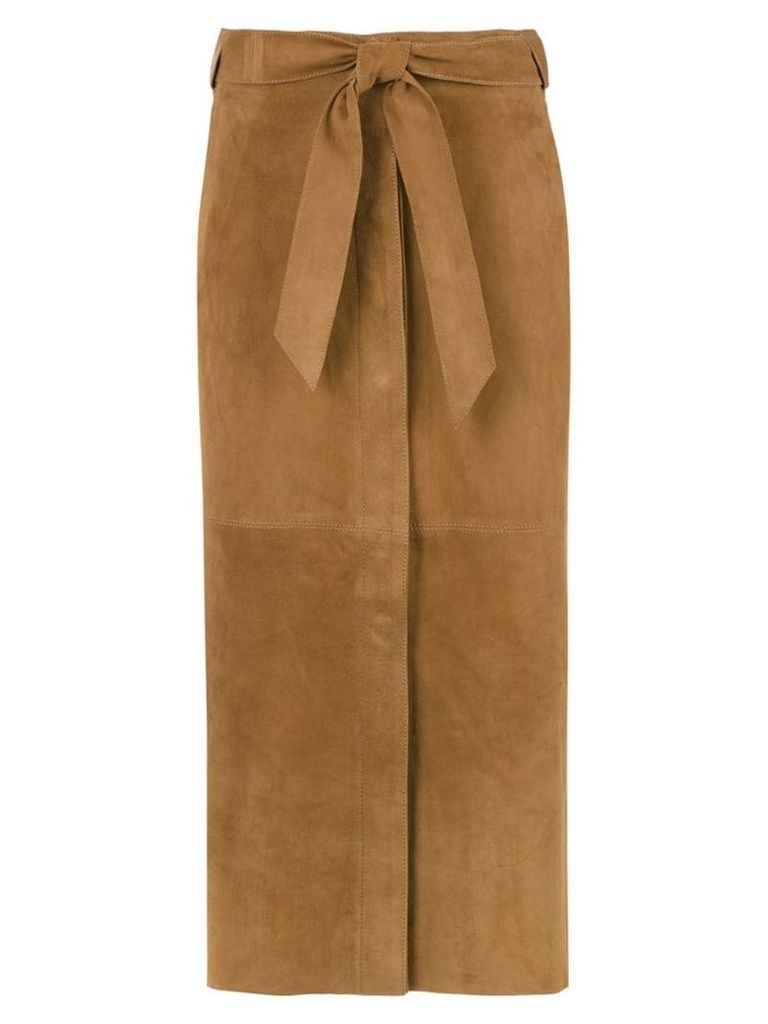 Egrey leather midi skirt - Brown