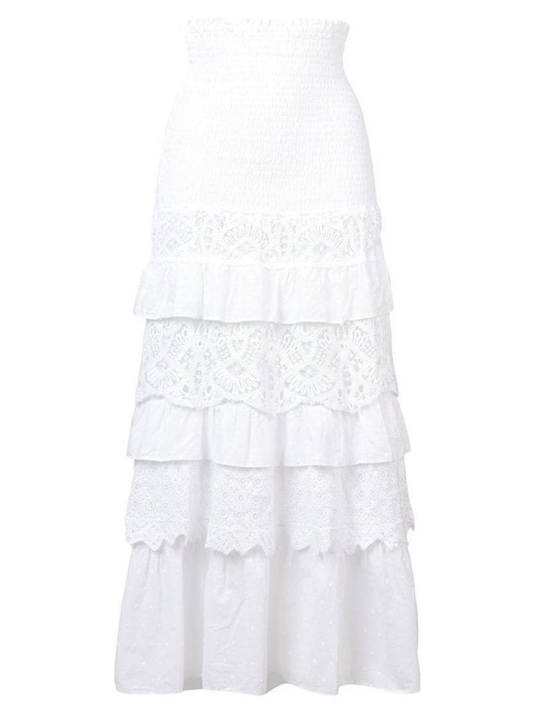Temptation Positano long layered skirt - White