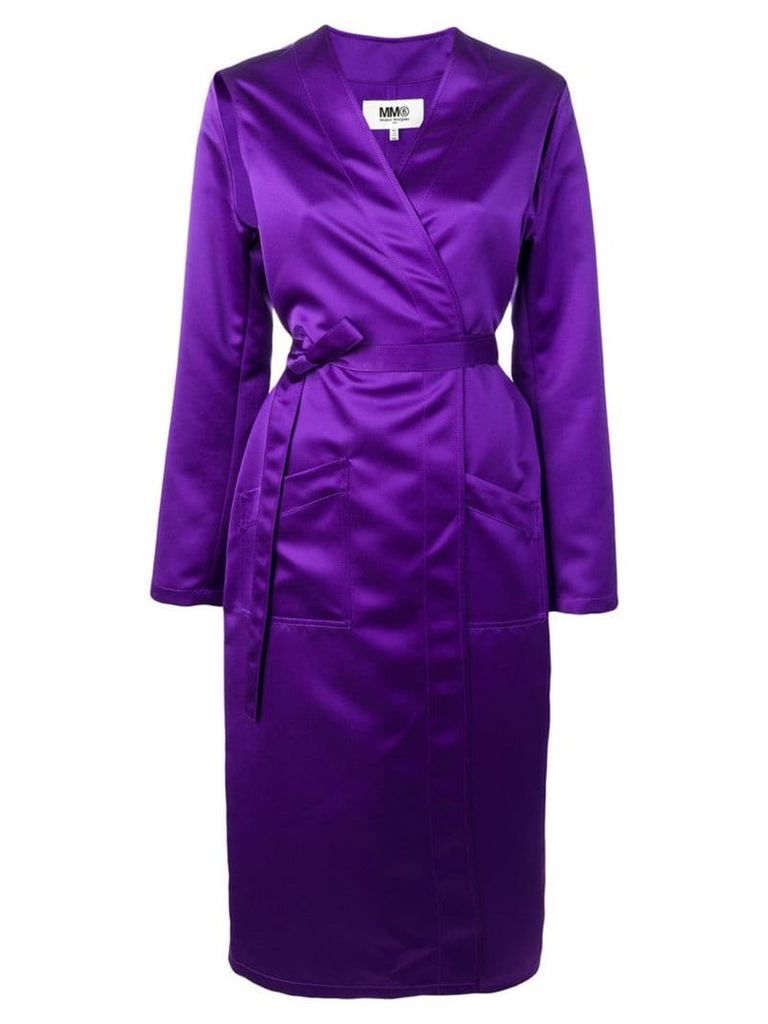 Mm6 Maison Margiela belted coat - Purple