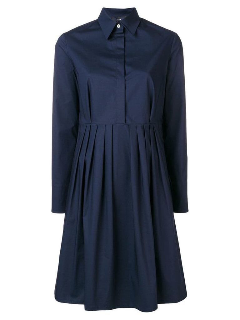 Fay pleat detail dress - Blue