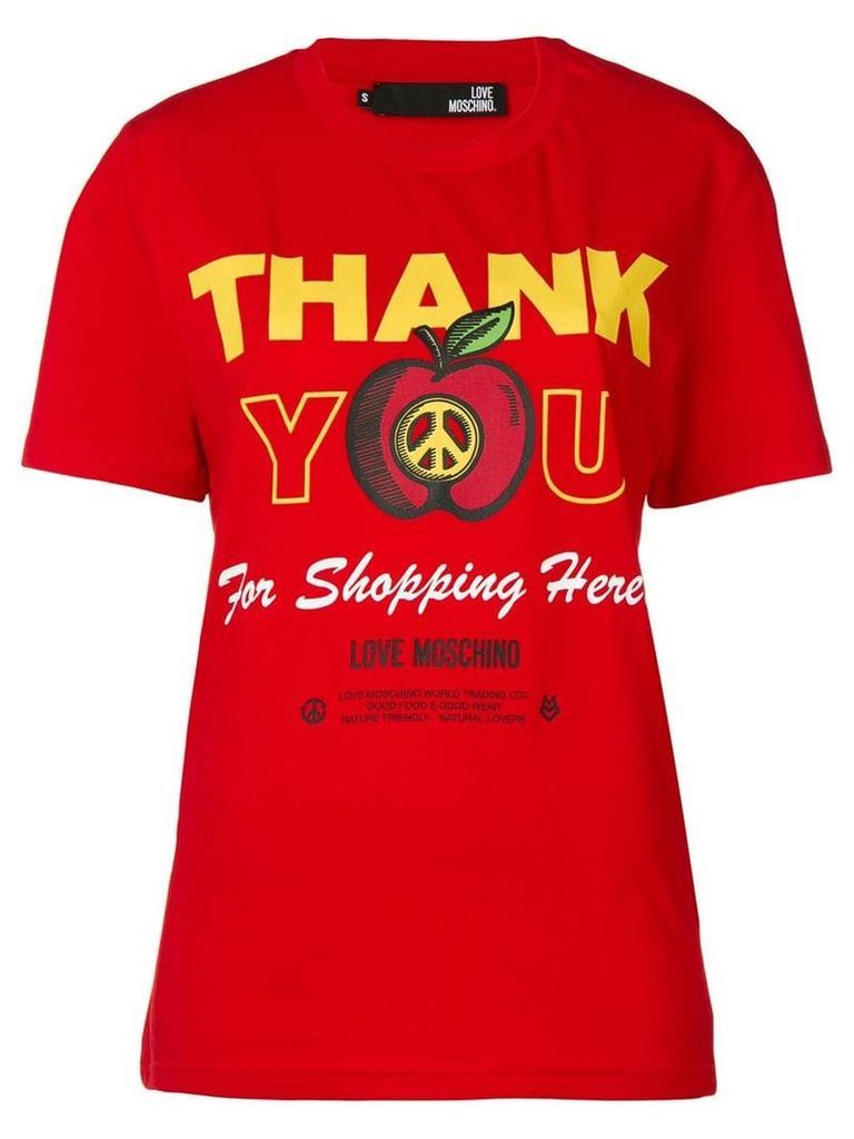 Love Moschino 'thank you for shopping here' printed T-shirt - Red
