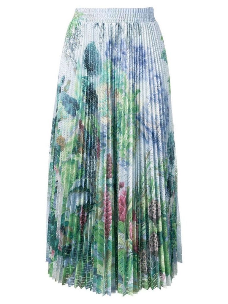 Red Valentino pleated floral midi skirt - Green