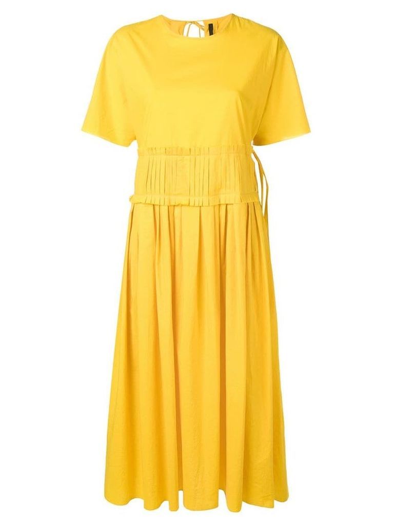 Sara Lanzi pleated waist dress - Yellow