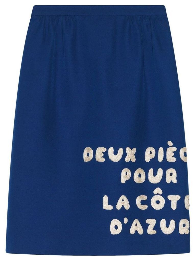 Gucci Wool-silk skirt with patch - Blue