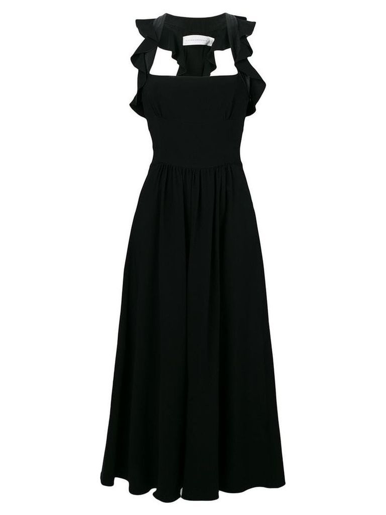 Victoria Beckham ruffle midi dress - Black