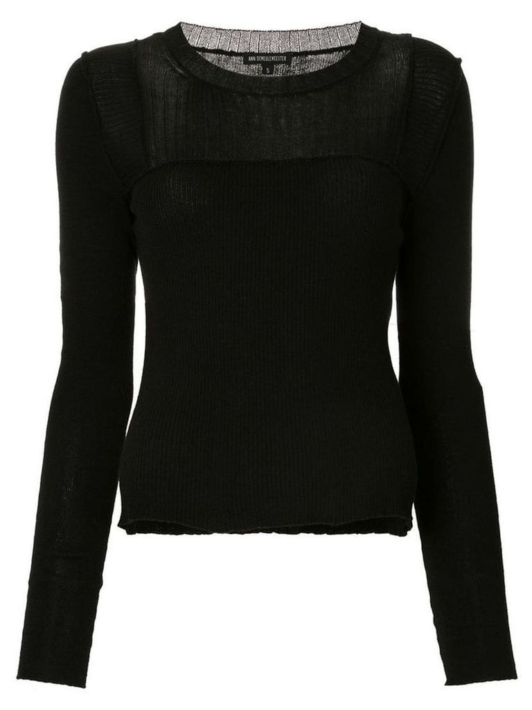 Ann Demeulemeester long-sleeve fitted sweater - Black