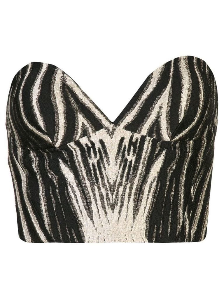 Christian Siriano zebra print fitted dress - Black