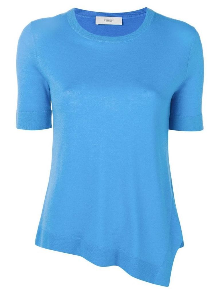 Pringle Of Scotland asymmetric knitted top - Blue