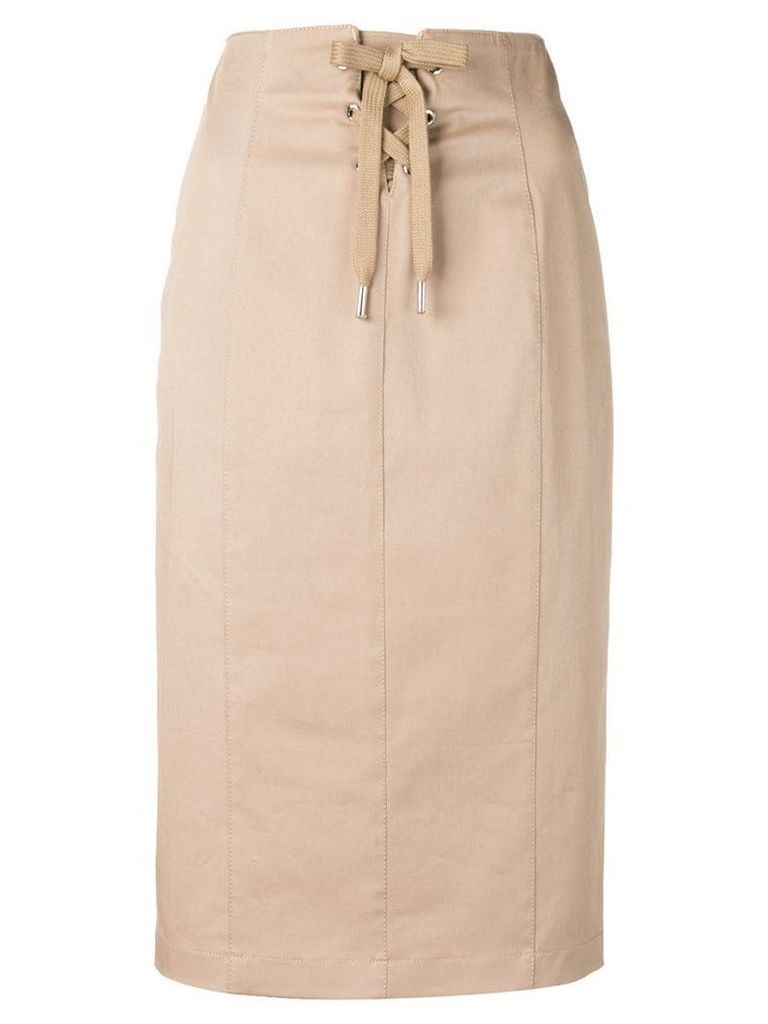 Red Valentino lace-up front skirt - Neutrals