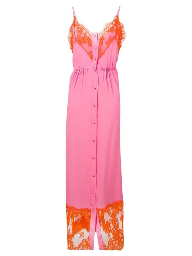MSGM buttoned lace dress - Pink