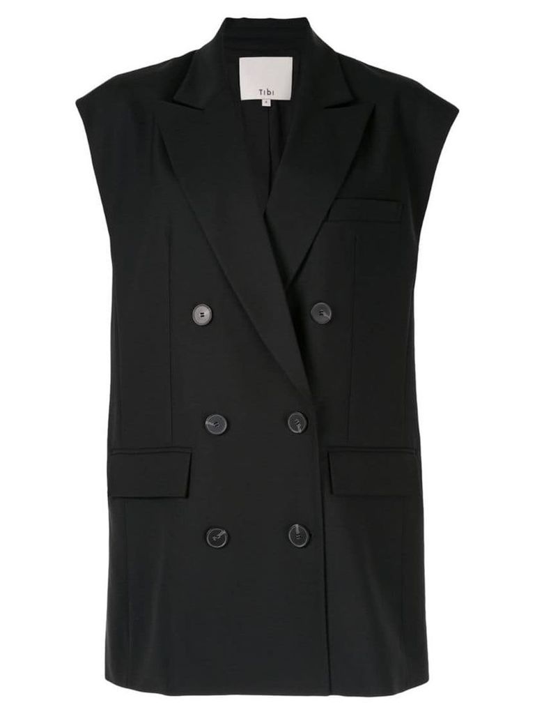 Tibi structured waistcoat - Black