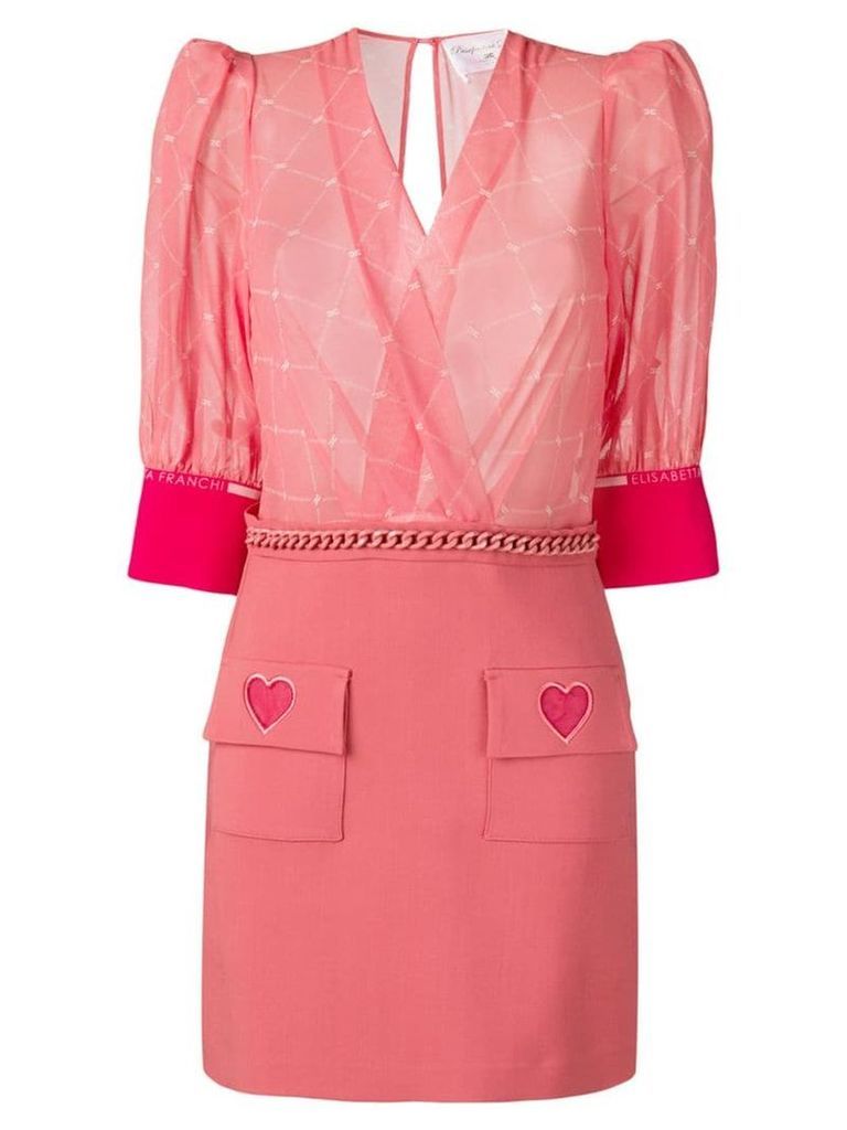 Elisabetta Franchi logo print panel dress - Pink
