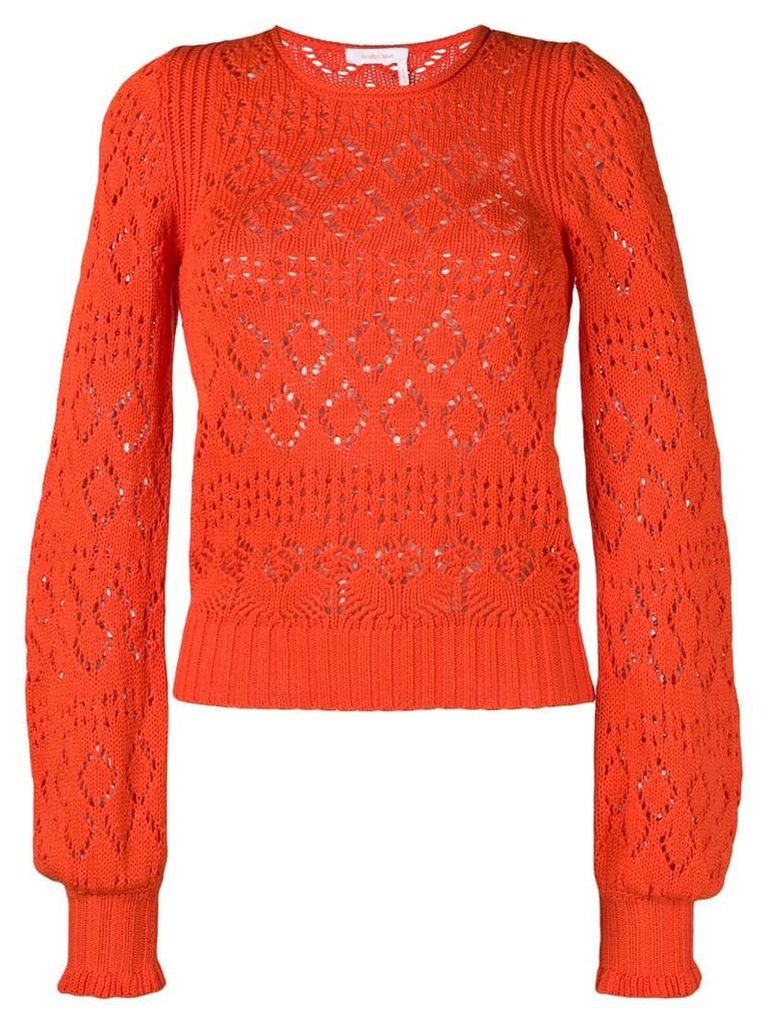 See By Chloé open knit jumper - Orange