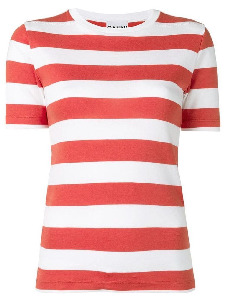 Ganni striped T-shirt - Red