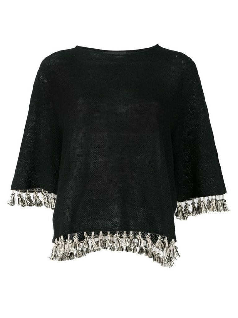 Antonelli fringed knitted top - Black