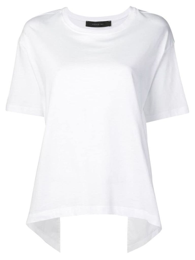 Federica Tosi cut-out ruffled T-shirt - White