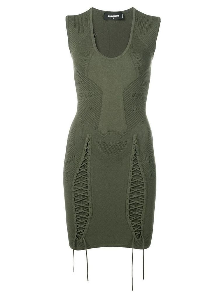 Dsquared2 drawcord detailed mini dress - Green