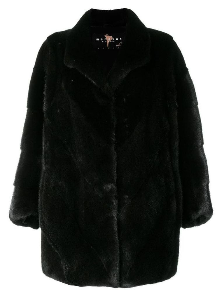 Liska classic trimmed coat - Black