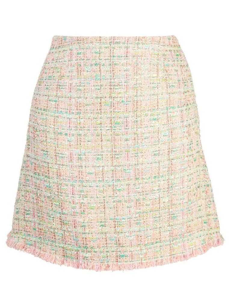 Edward Achour Paris tweed A-line skirt - Pink