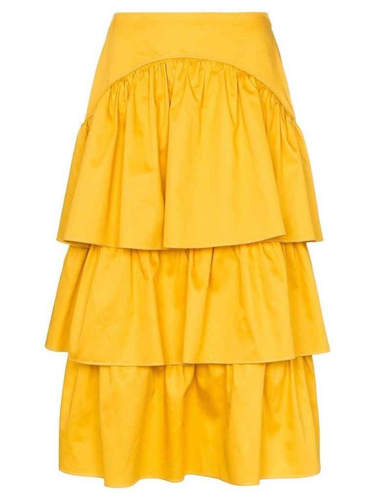 See By Chloé tiered cotton midi skirt - Yellow